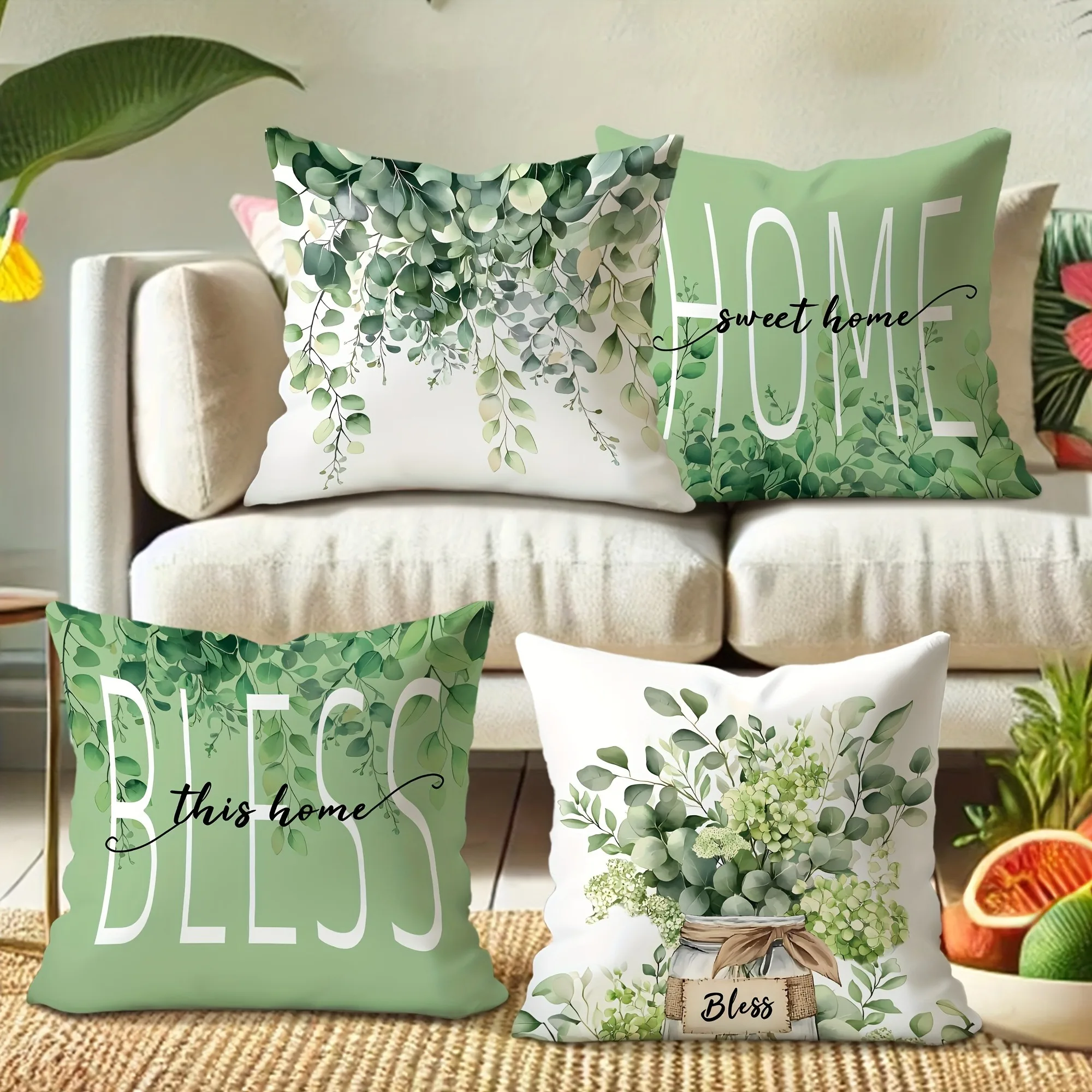 Your Home Textiles - Eucalyptus - Inspired Pillow Cover: Infuse