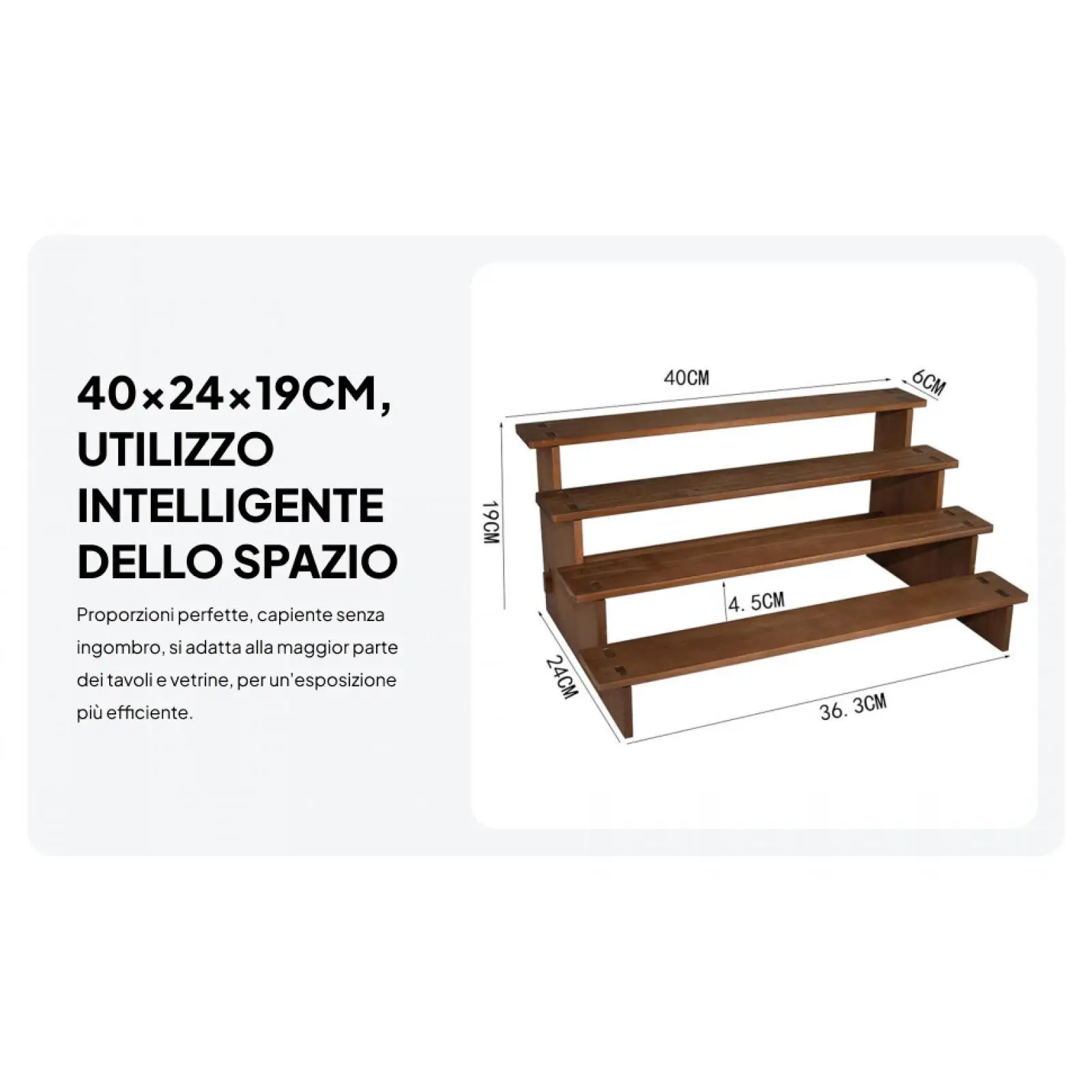 

Wooden Display Riser Shelf 4 Tiers Dessert Organizer for Red Wine Bottle