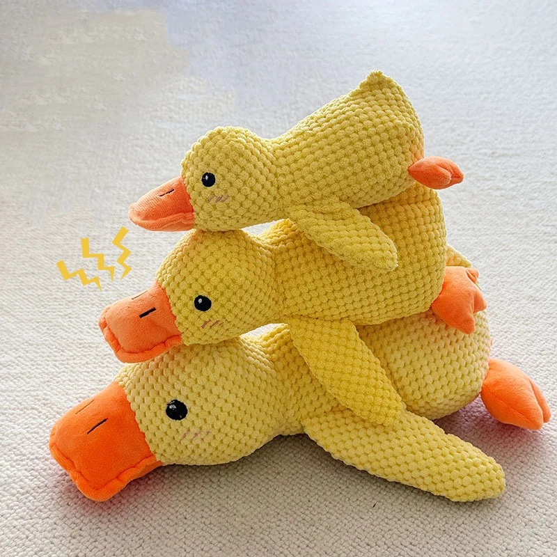 Dog Toys Calming Duck Radish Emotional Support Duck for Dogs Aggressive Resistant Squeaky Plush Interactive Various Dog Chew Toy