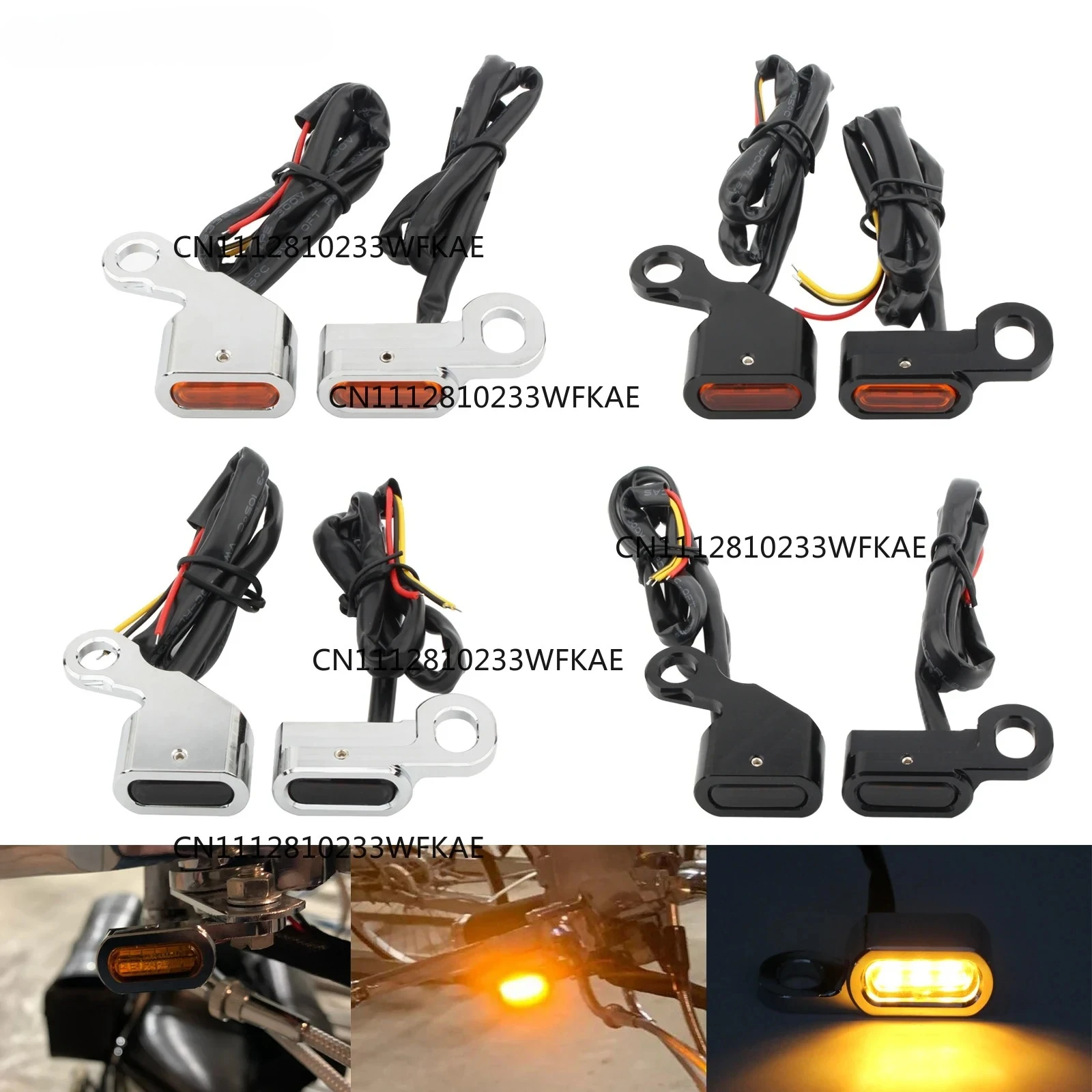 Motorcycle LED Turn Signal Front Handlebar Control Indicator Mini Light Blinker Lamp For Harley Sportster XL Dyna Fatbob Softail