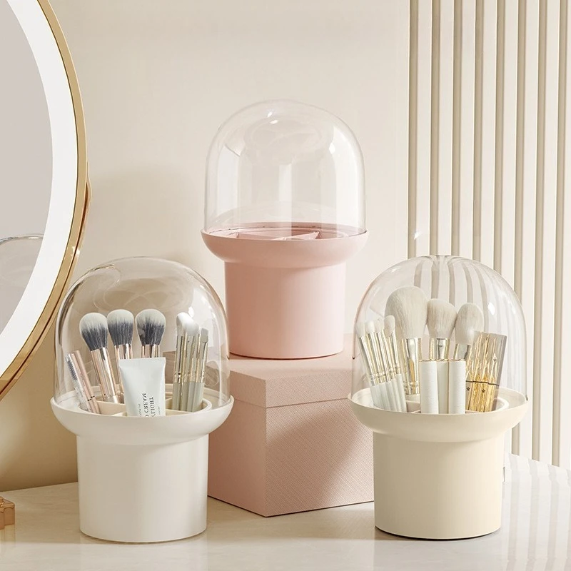 Makeup Brush Organizer Dustproof Compartment Desktop Cosmetic Organizer Dresser Pencil Lipstick Holder