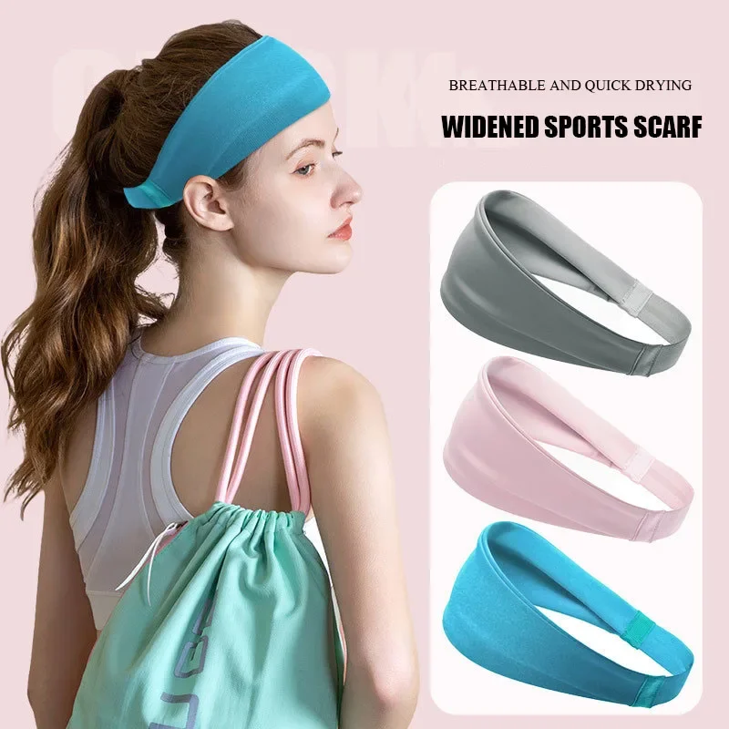 CEOI GWOK Supports Braces Breathable Elastic Workout Headband for Women Perfect Yoga Running Anti-Slip Sweatband Headband