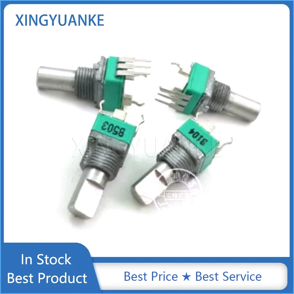 10PCS RK097N Type Single Vertical B50K B100K Audio Volume Sealed Potentiometer B503 B104 3-Pin D Shaft Length 15MM