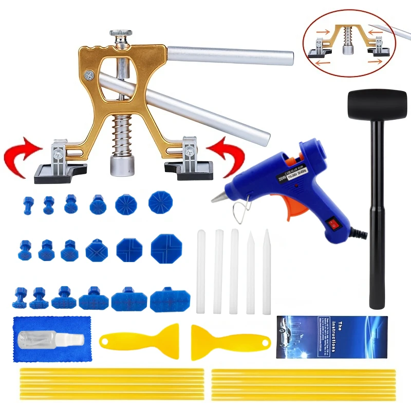 Auto Body Dent Repair Kit Car Dent Puller With Golden Dent Puller For Auto Body Dent Removal Minor Dent And Deep Dent Removal