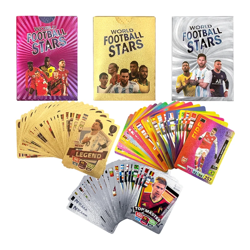 Colour Football Star Collection Card Star Limited Edition Signature Series Trading Football Player Card Fan Gift Pack Kids Gifts