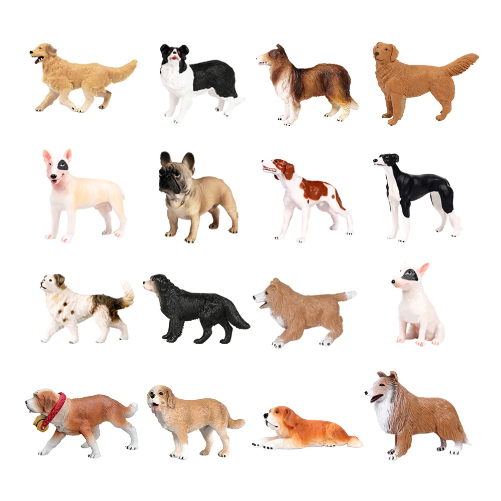 Figurines d'animaux de chien Golden Retriever Corgi Shiba Inu Bona Labrador, modèle d'action, cadeaux éducatifs pour enfants, décoration de maison