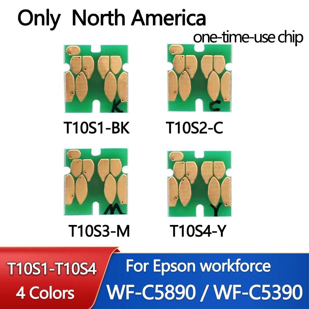 

North America T10S T10S1 T10S1-T10S4 Ink Cartridge Chip For Epson Workforce Pro WF-C5890 WF-C5390 Printer