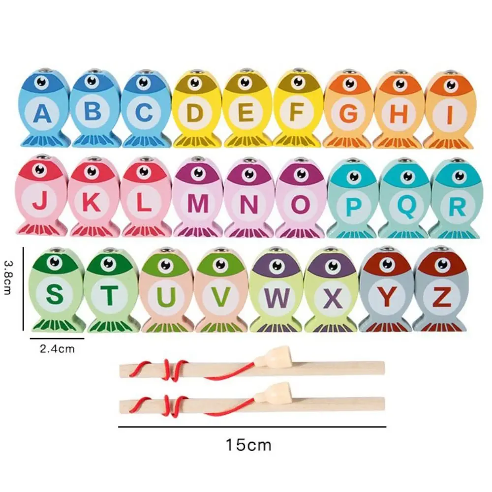 Ocean Fishing Magnetic Fishing Play set Figure Marine Life Cognition Fish Games Alphanumeric Cartoon Magnetic Fishing Toys Gift