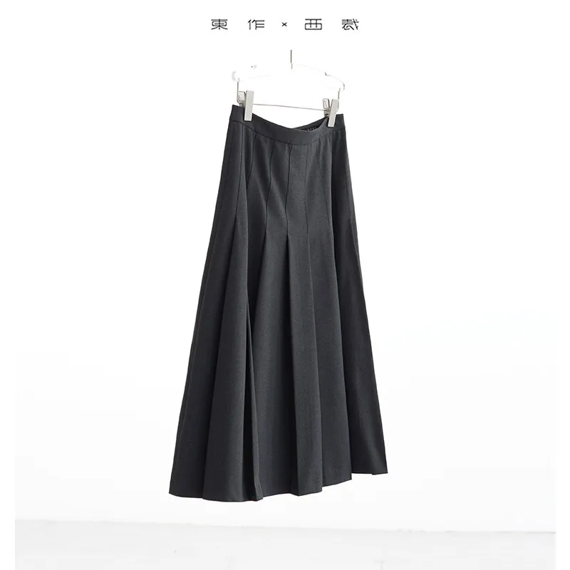 

French High-Waisted A-Line Suit Pleated Skirt Women's Autumn Slimming Artistic Style Long Skirt
