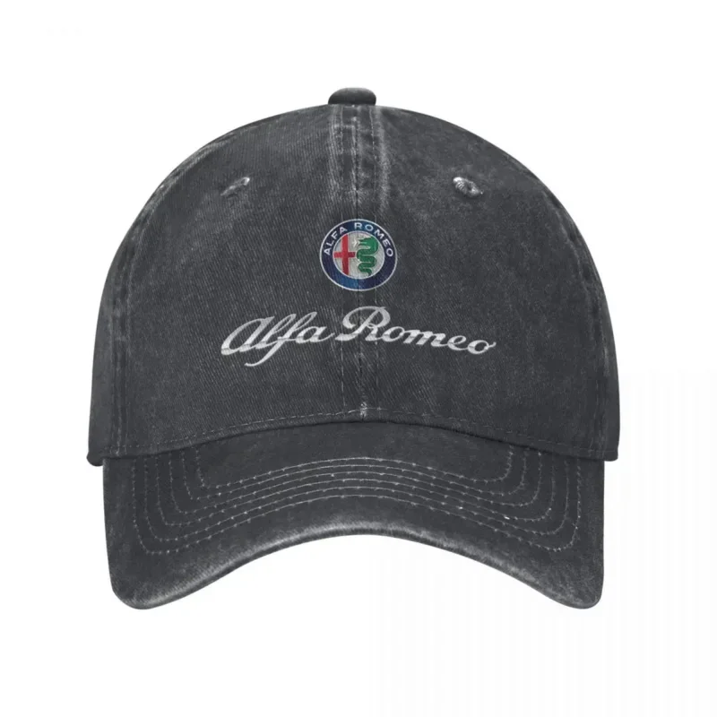 Alfa - Romeo Auto Baseball Caps Casual Distressed Denim Snapback Hoed Unisex Stijl Outdoor Hardlopen Golf Geschenk Hoeden Pet