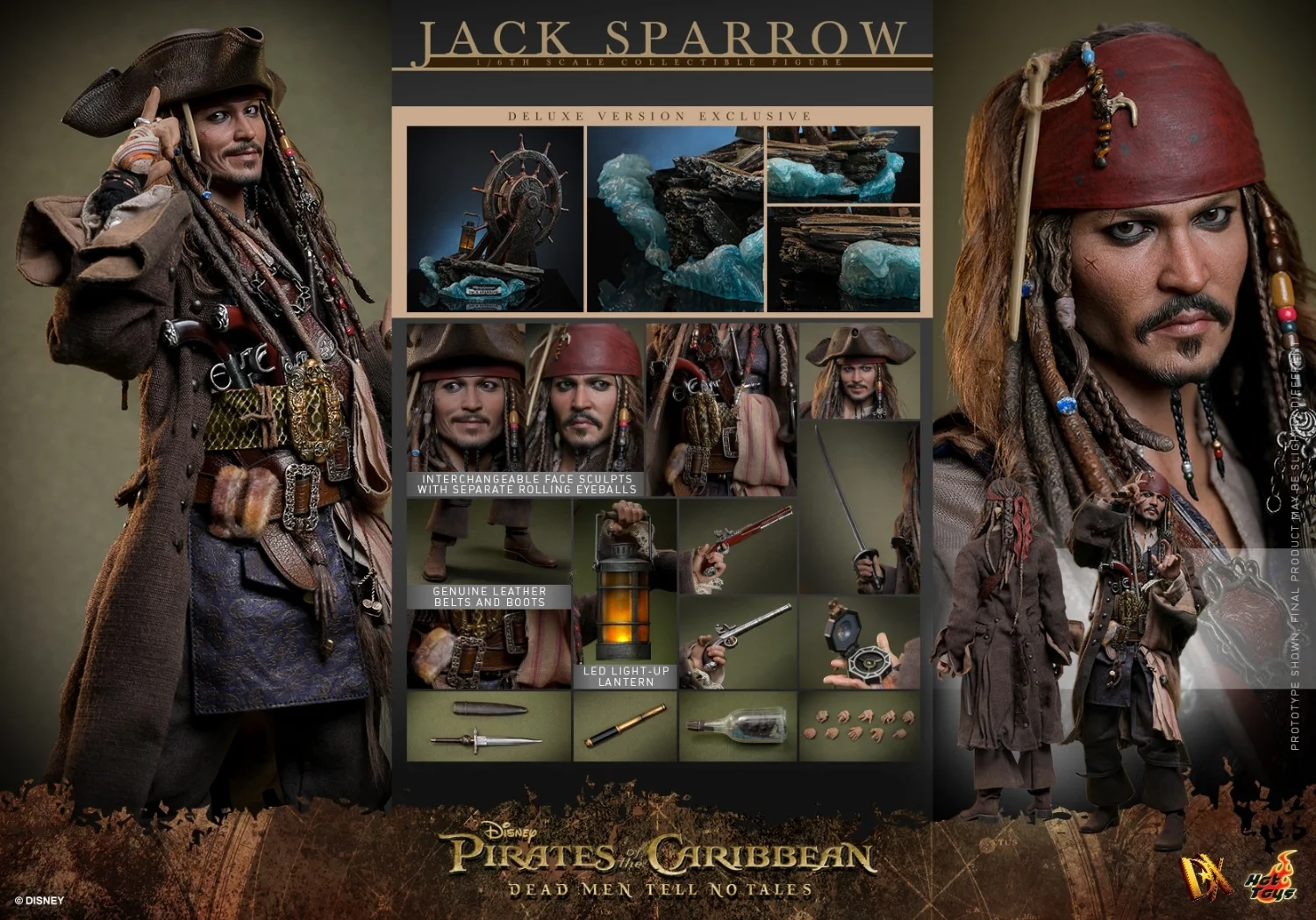 Auf Lager Hot Toys HT Jack Sparrow Fluch der Karibik 1/6 Animation Action Figure Dx37 Dx38 Spielzeug Geschenk Modell Sammlung Hobby