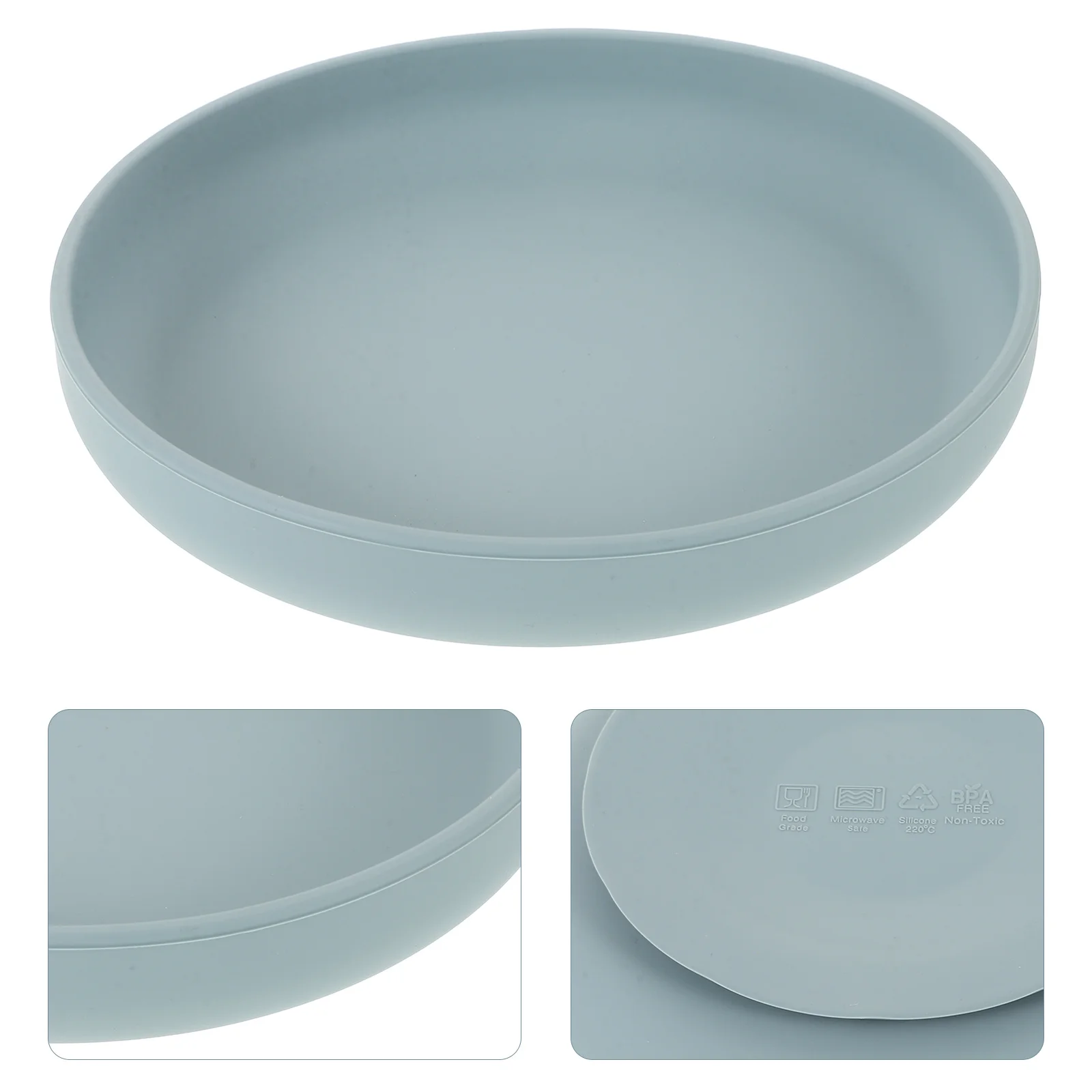 

Silicone Scoop Spill-Proof Suction Base Dining Plate For Elderly Senior Tableware Non-Slip Lightweight Training Plate