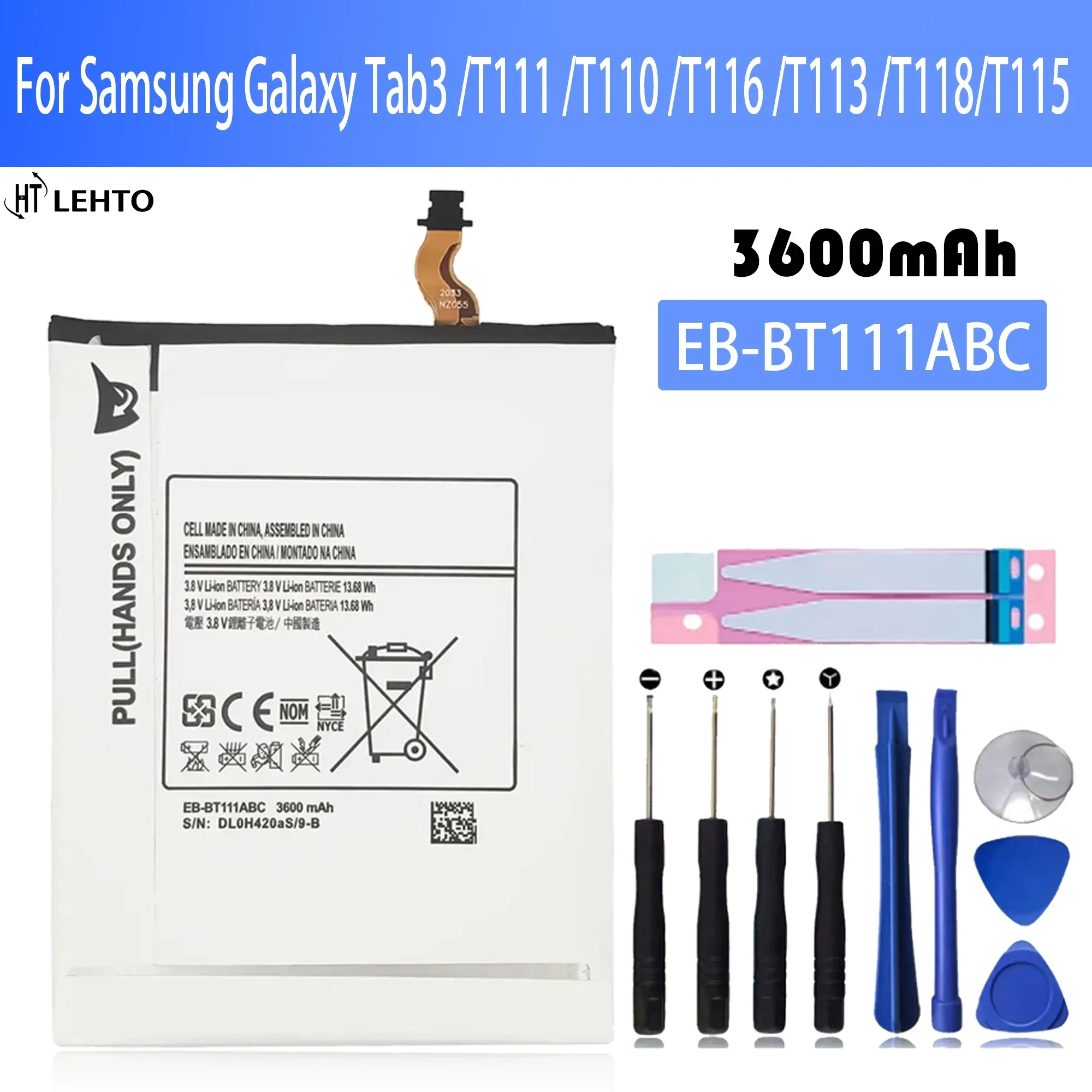 

New 100% high capacity EB-BT111ABC Battery For Samsung GALAXY Tab3 T111 T110 T116 T113 T118 T115 phone Batteries Bateria