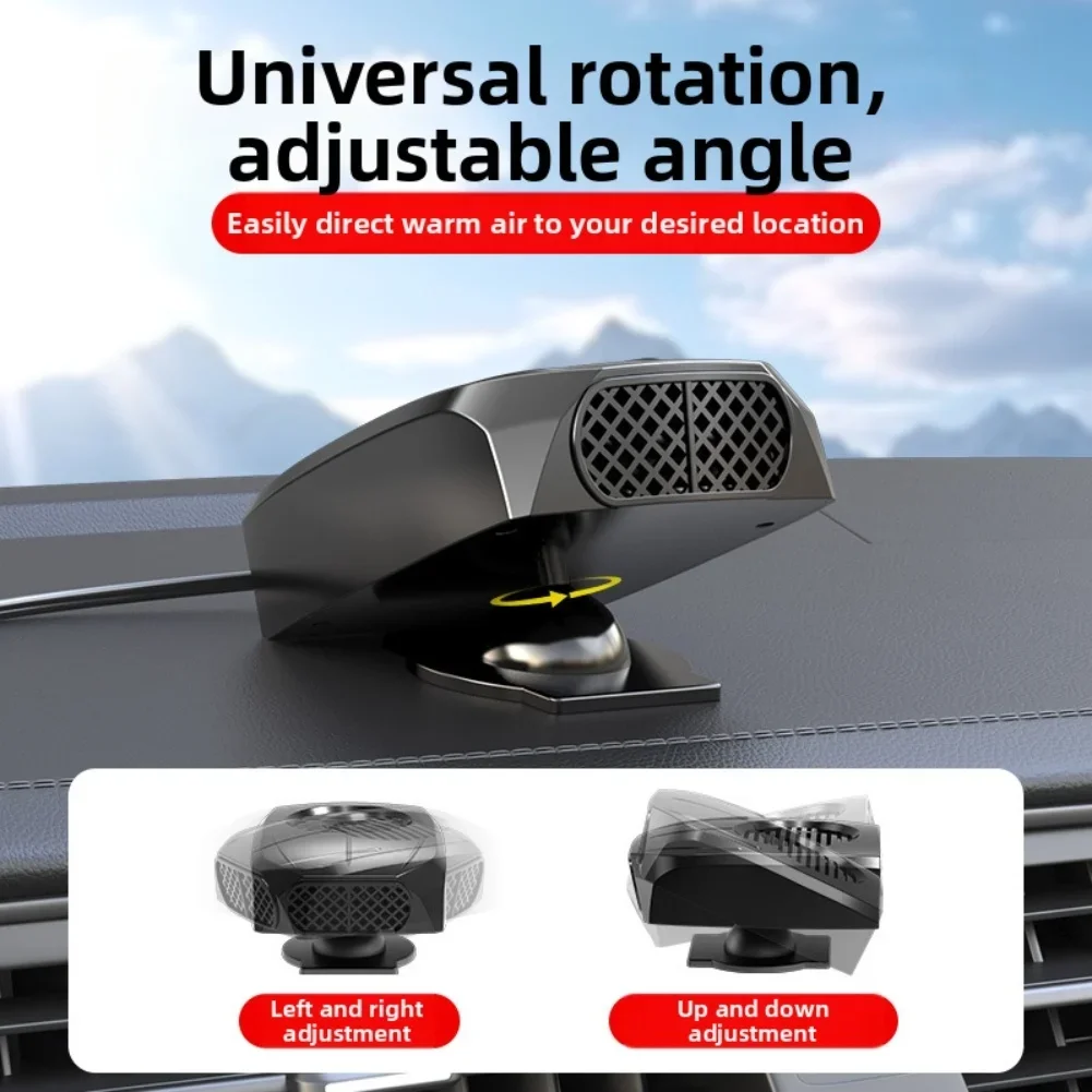 12V-150W 2-in-1 Car Fan Heater Windscreen Defroster With 360° Rotating Base Heating Defogger Car Electronics