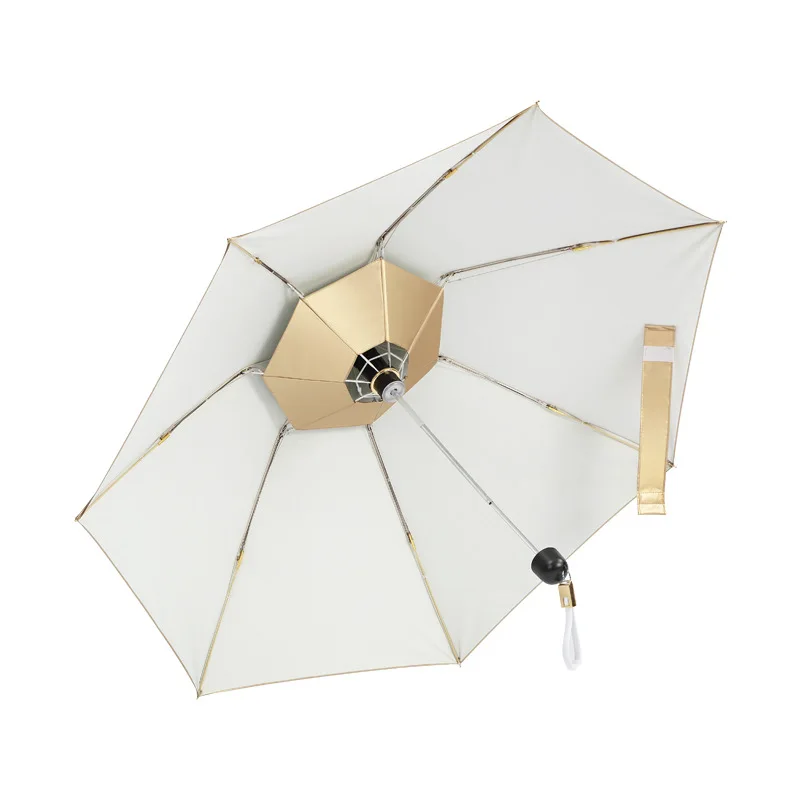 Wentylator USB i oświetlenie LED parasol do ochrony przed słońcem ładowania przenośne chłodzenie UV mała kobieta parasol