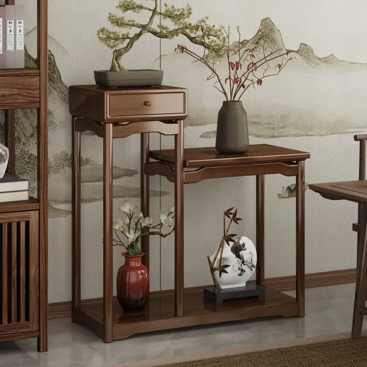 

Bogu rack storage flower rack living room floor-to-ceiling solid wood Chinese antique bonsai balcony flower pot bracket rack