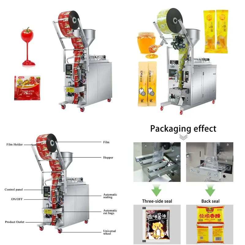 Automatic Ketchup Packaging Machine for Sauce Liquid Honey Sealed Filling and Packing Equipment