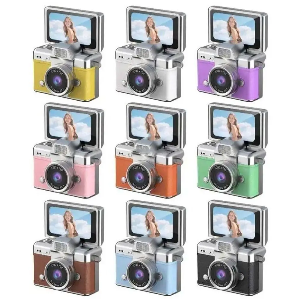 1.47 Inch Screen Thumb Keychain Camera 180° Flip Screen Neck Strap Design Retro CCD Mini Digital Camera Selfie