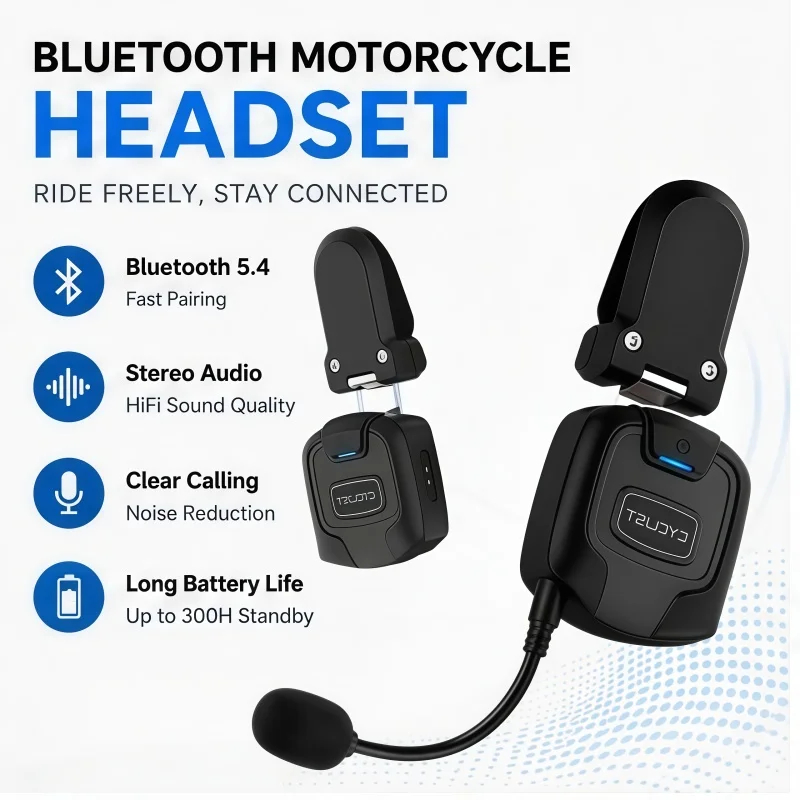 

Motorcycle Helmet Bluetooth Headset Intercom Stereo Music Intelligent Noise Reduction HD Call Hands Free Motorbike Wireless HiFi