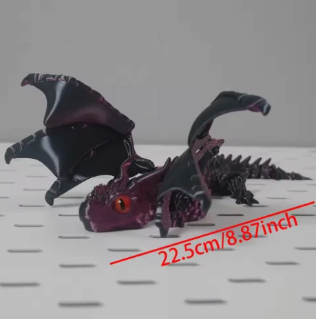 3D Printed Winged Carriage Dragon Figurine With Random Eyes, Art Deco Resin Dragon Sculpture, Tabletop Animal Theme Decor view 5