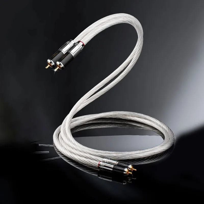 HiFiAMP 2PCS YYAUDIO RCA Cable 0.5m 1m 1.5m 2m 3m 5m 8-Core 7N Silver-Plated Single Crystal Copper HiFi Audio Signal Cable