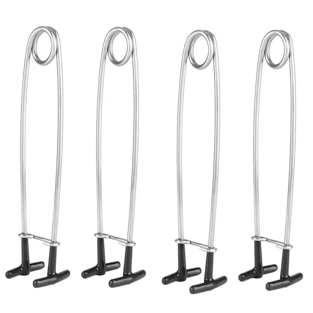4 قطعة الفولاذ المقاوم للصدأ دائم فتاحة فم السمكة T-شكل 18 × 4 سنتيمتر خطاف الصيد النازع فم السمكة مفرشة ملحقات صيد سمك #4