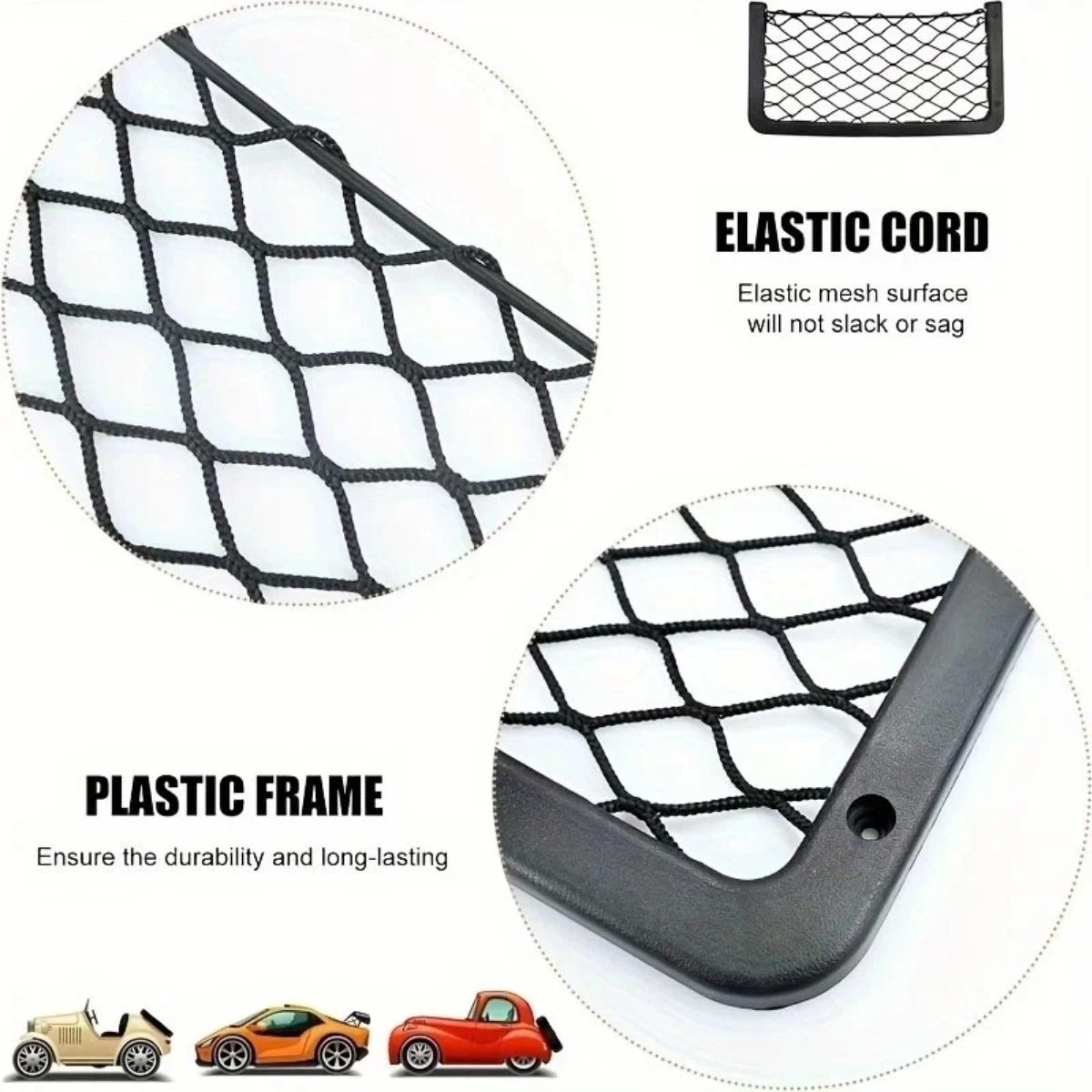 Car Storage Net Elastic Net Cargo Mesh Nets Caravan Bus Camping Vehicle Seat Back Organizer Mesh Auto Interior Accessories