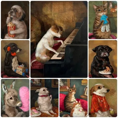 quebra-cabeca-de-animais-selvagens-antropomorficos-sueter-e-roupa-de-animal-comendo-sobremesa-decoracao-de-parede-para-quarto-infantil-lazer-e-entretenimento-domestico