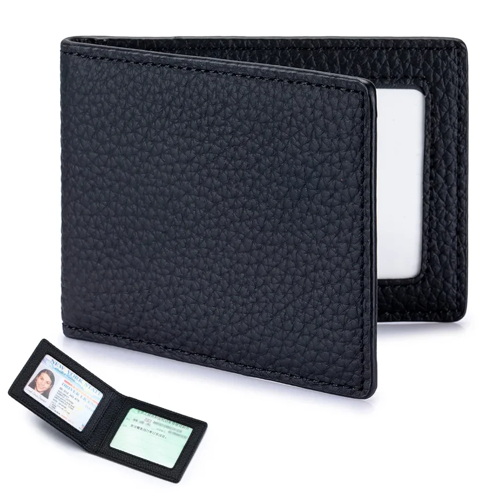 Genuine Leather Minimalist Bifold License Holder