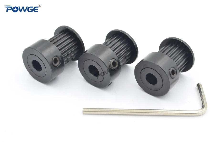POWGE Black Anodizing 20 teeth 2M 2GT Synchronous Timing Pulley Bore 5/8mm for Width 9/10mm 2MGT GT2 Open Belt 20T 20Teeth VORON