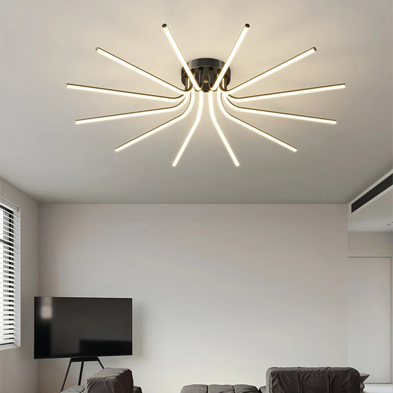 Modern LED Copper Ceiling Lamp Luxury Chandelier For Living Dining Room Stair Hall Duplex Building Home Decor Lighting Fixtures