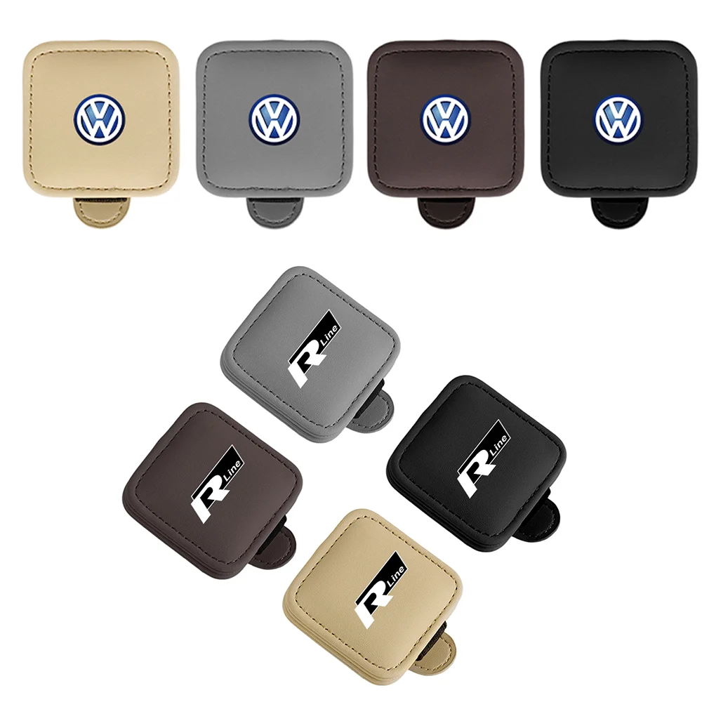 1PCS Pu Car Sunglasses Holder Clip Universal Magnetic Glasses Eyeglass Hanger Clip Car Accessories For VW RLINE POLO passat golf