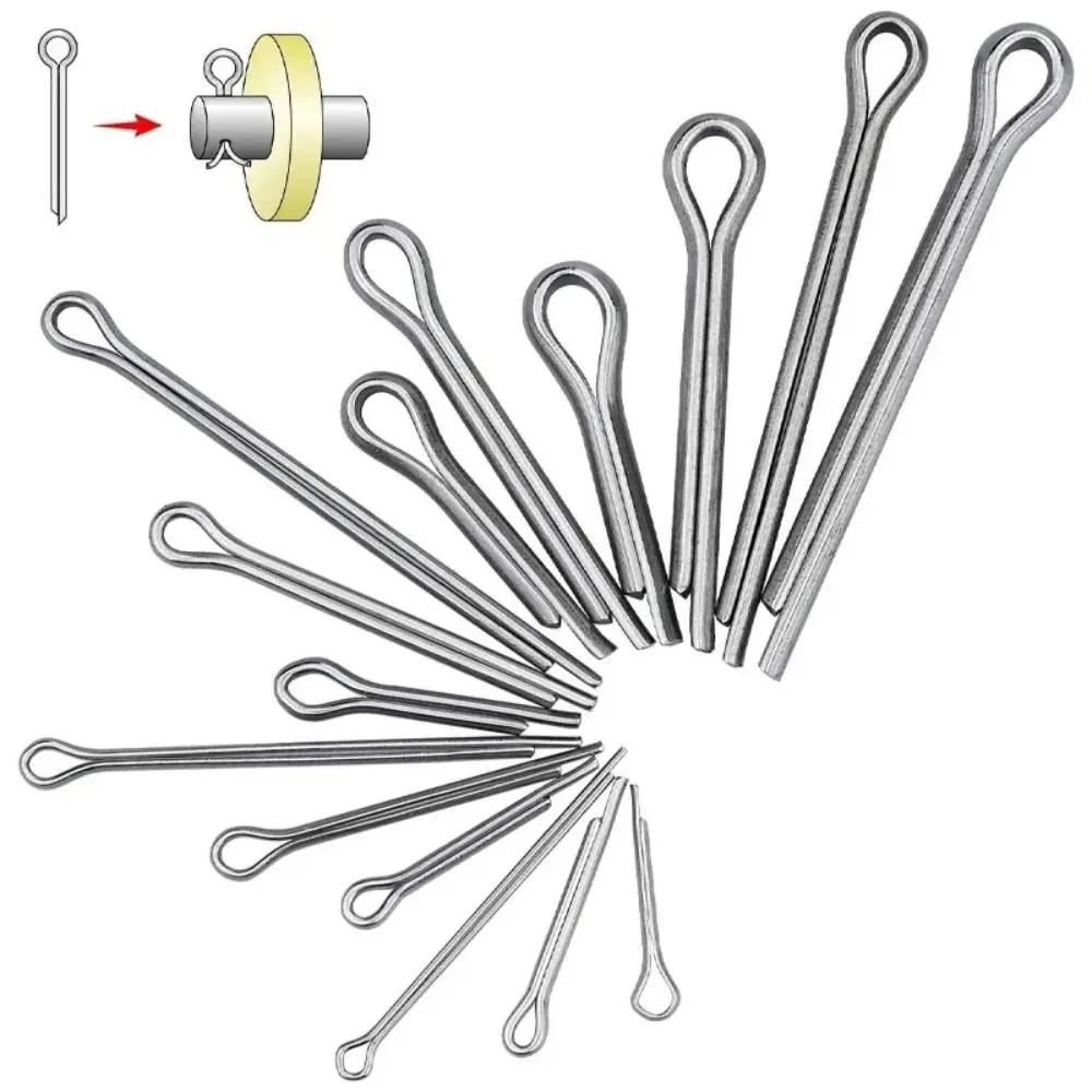 

250pcs Galvanized Steel Cotter Pin Assortment Set Heavy Duty Premium Material Hairpin Cotter Clips Various Sizes