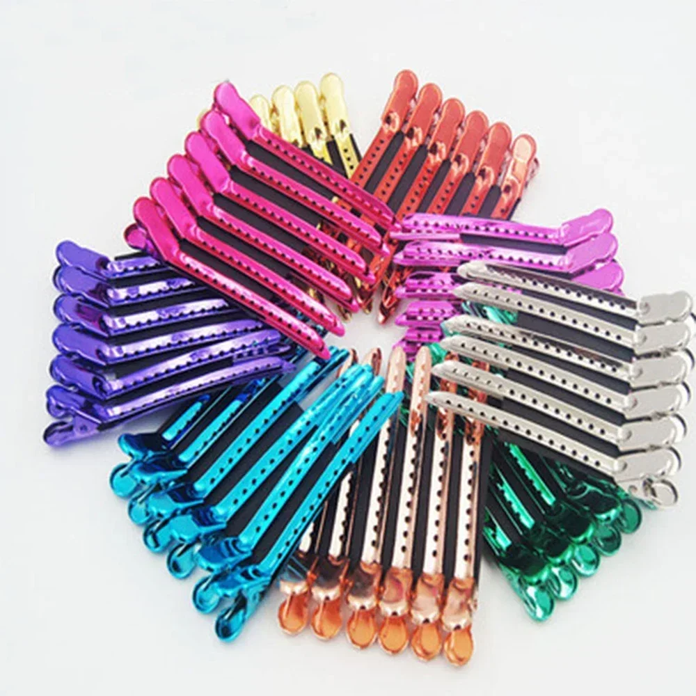 12pcs Alligator Hair Clip Hairdressing Clamps Steel Hair Claw Professional Barber For Salon Styling Hairpins Hair Accessories