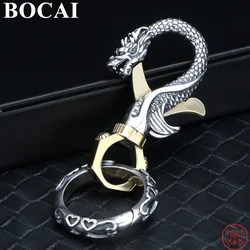 BOCAI S925 Sterling Silver Pendant Fashion Classic Domineering Thai Silver Loong Key Chains Argentum Jewelry Wholesale