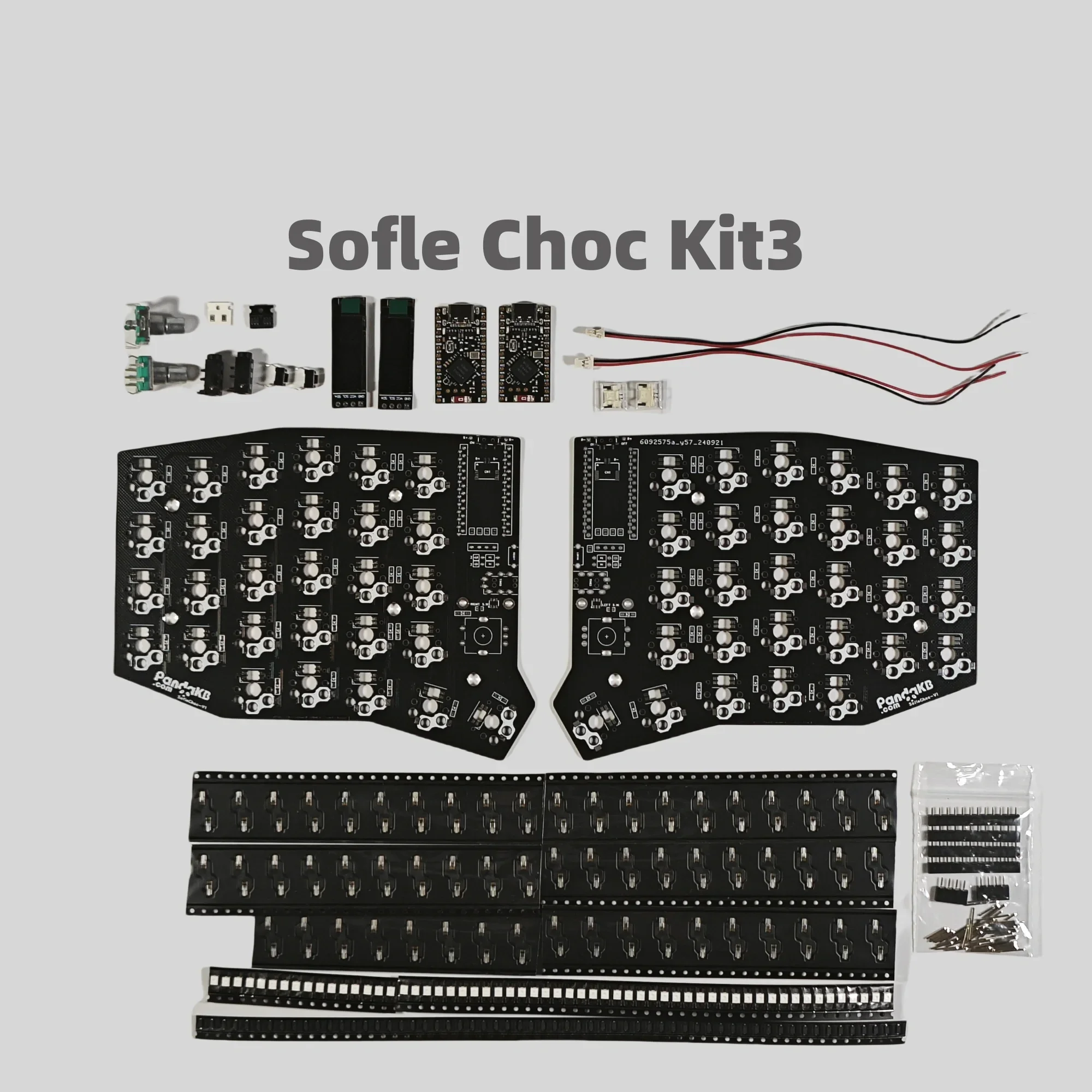 Sofle RGB Choc PCB Low Profile Split Keyboard Kit Custom Wired/Wireless Choc Kailh Switch Horn Keyboard Kit Gamer Accessories