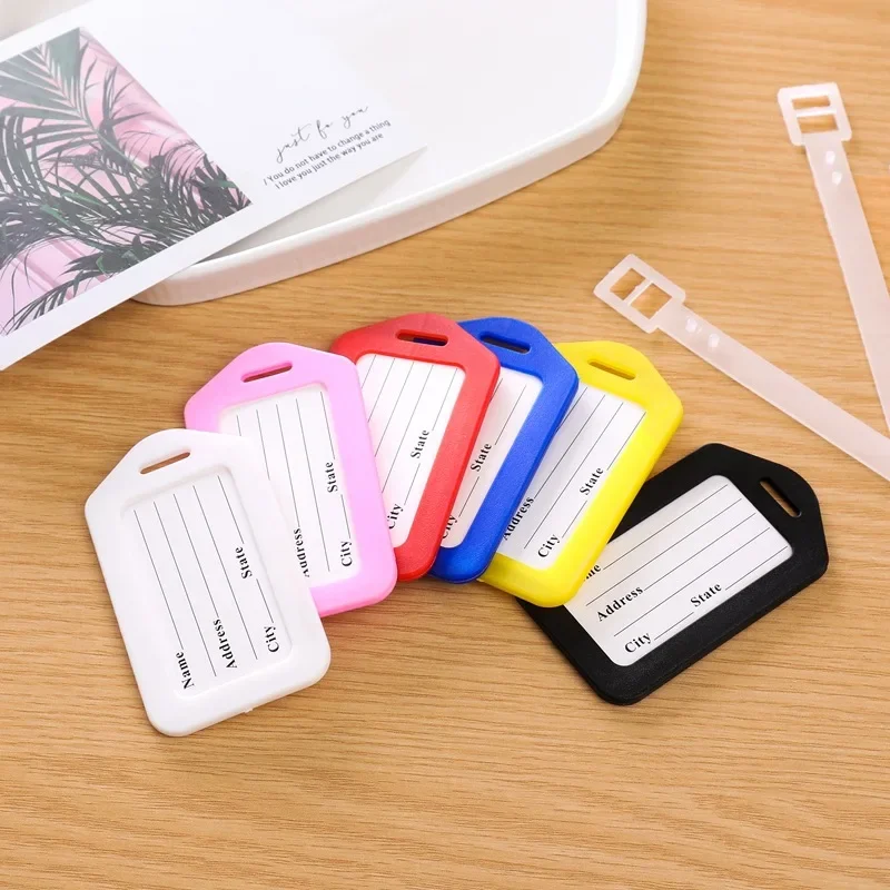 3PCS/Set Luggage Tag Boarding Shipping Plastic Baggage Tags Women Men Suitcase ID Address Name Holder Bag Label Travel Accessory