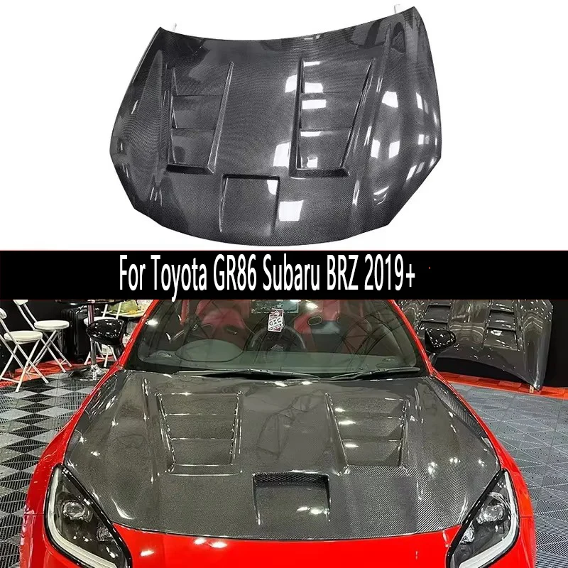 

Для Toyota GR86 Subaru BRZ 2019+ карбоновый капот, крышка двигателя, облицовка капота, вырез для охлаждения, передняя крышка, обвес