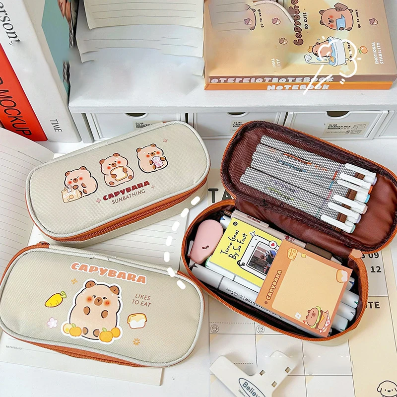 Cartoon Large Capacity Pencil Case Pen Pouch Stationery Students School Supplies