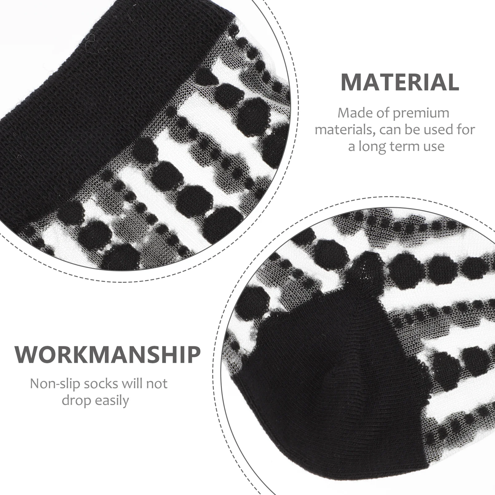 

1 Pair Water Drop Transparent Socks For Women Girls Summer Thin Hollow Out Anti-Slip Ultra-Thin Fashion Socks Student Party