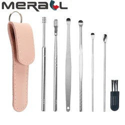 7Pcs set Ear Cleaner Earpick Sticks Wax Removal Tool Care Ear Cleanser Spoon Earwax Remover Curette Ear Pick Cleaning Earpick