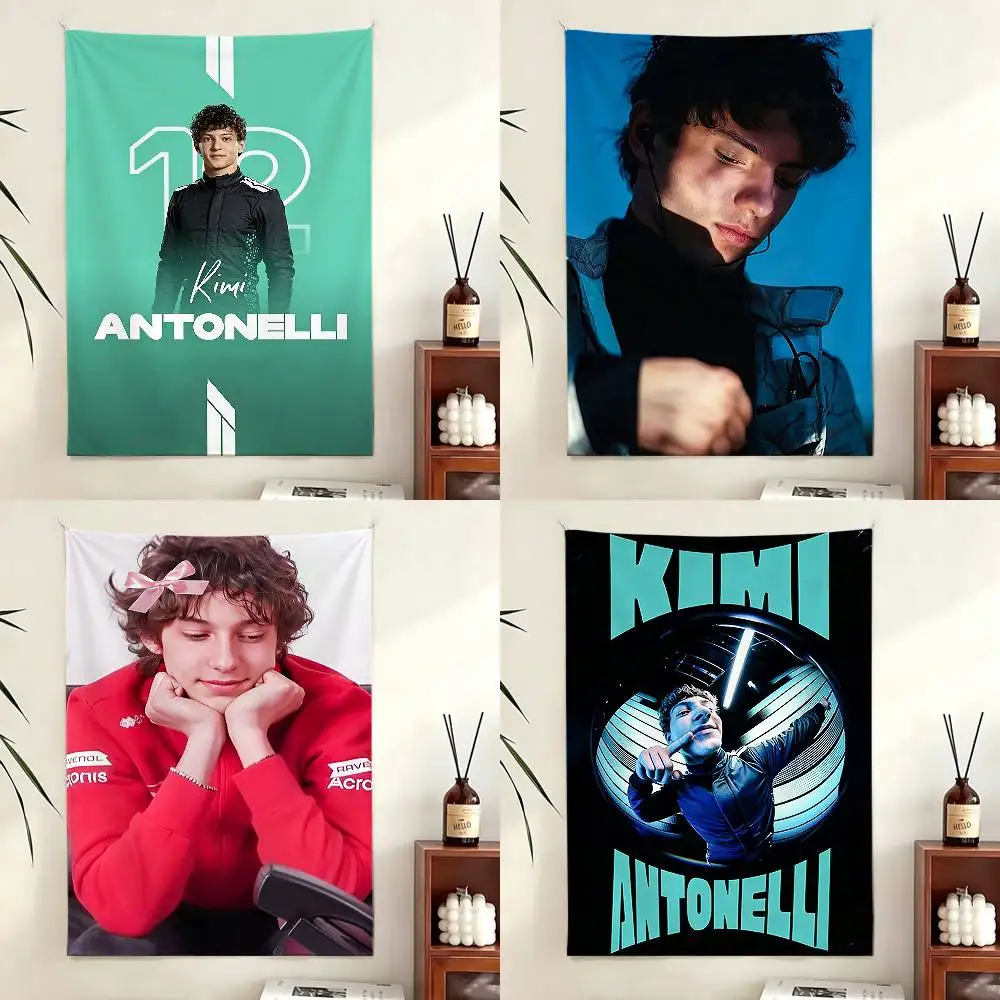 

Race Car Driver K-Kimi A-Antonelli Flags Wall Hanging Tapestry Outdoor Garage Room Decorative flag Background Blanket