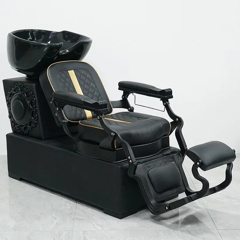 Barber shop hair salon special seat shampoo bed sitting semi-lying flush bed light  fashion shampoo bed shampoo