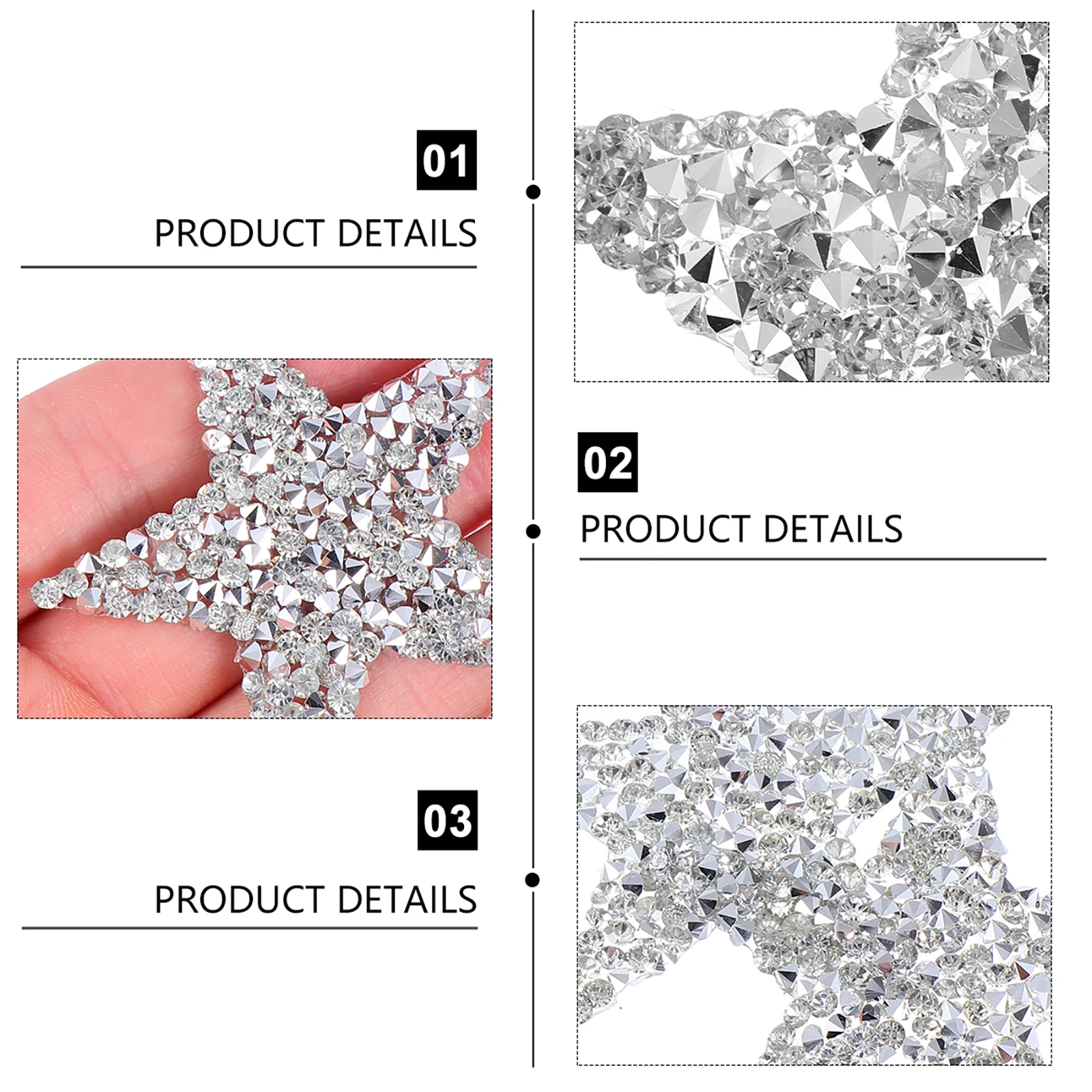 

4pcs Star Patches Adhesive Back Rhinestone Applique Colorful Sewing Patch Clothing Repair Decoration Iron On Sticker For Jeans