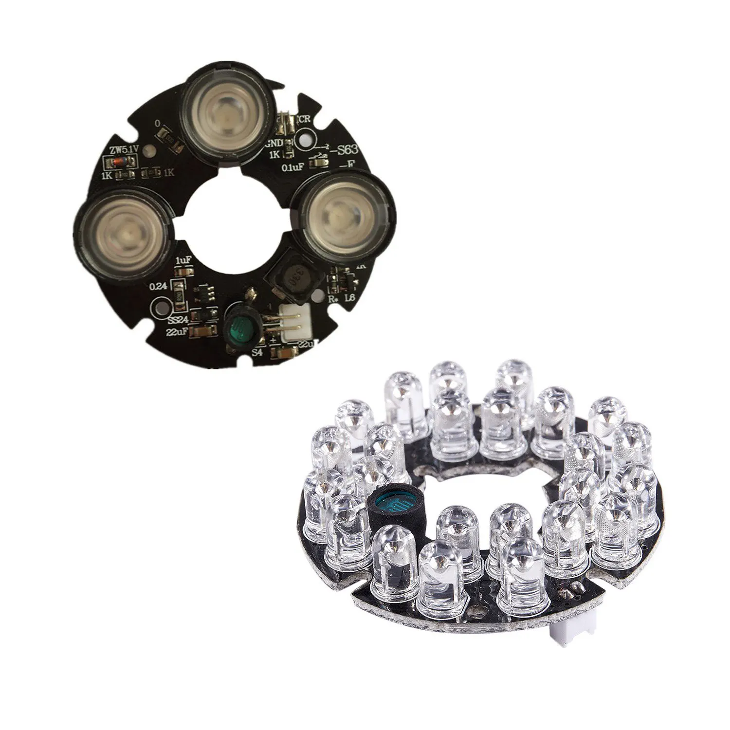 

3CGRO-CCTV Camera 10Mil 90 Degree Red 5Mm 24 LED Bulb IR Infrared Lamp Board & 3 Array IR Led Spot Light Infrared 3X IR LED Boar