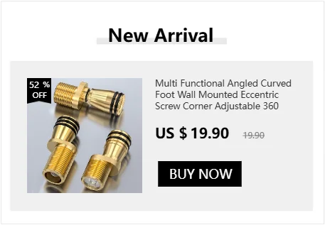 360 Degree Adjustable Adjustment Shower Faucet Adapter Stainless Steel Angled Curved Foot Wall Mounted Eccentric Screw Corner