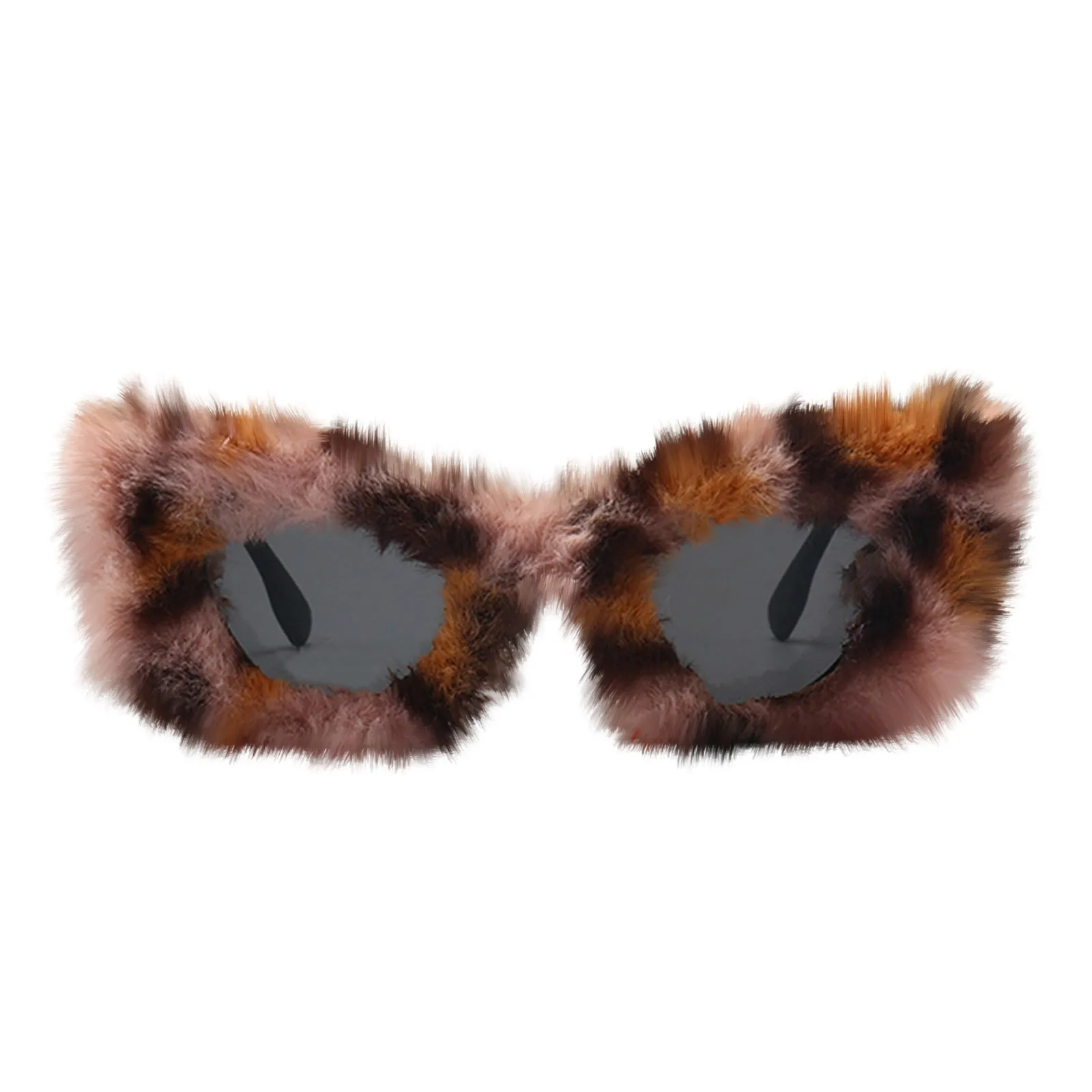 Okulary przeciwsłoneczne na Halloween, kostium, modne, urocze, kolorowe, pluszowe, puszyste, akcesoria do przebierania, punkowe, miękkie, aksamitne okulary przeciwsłoneczne