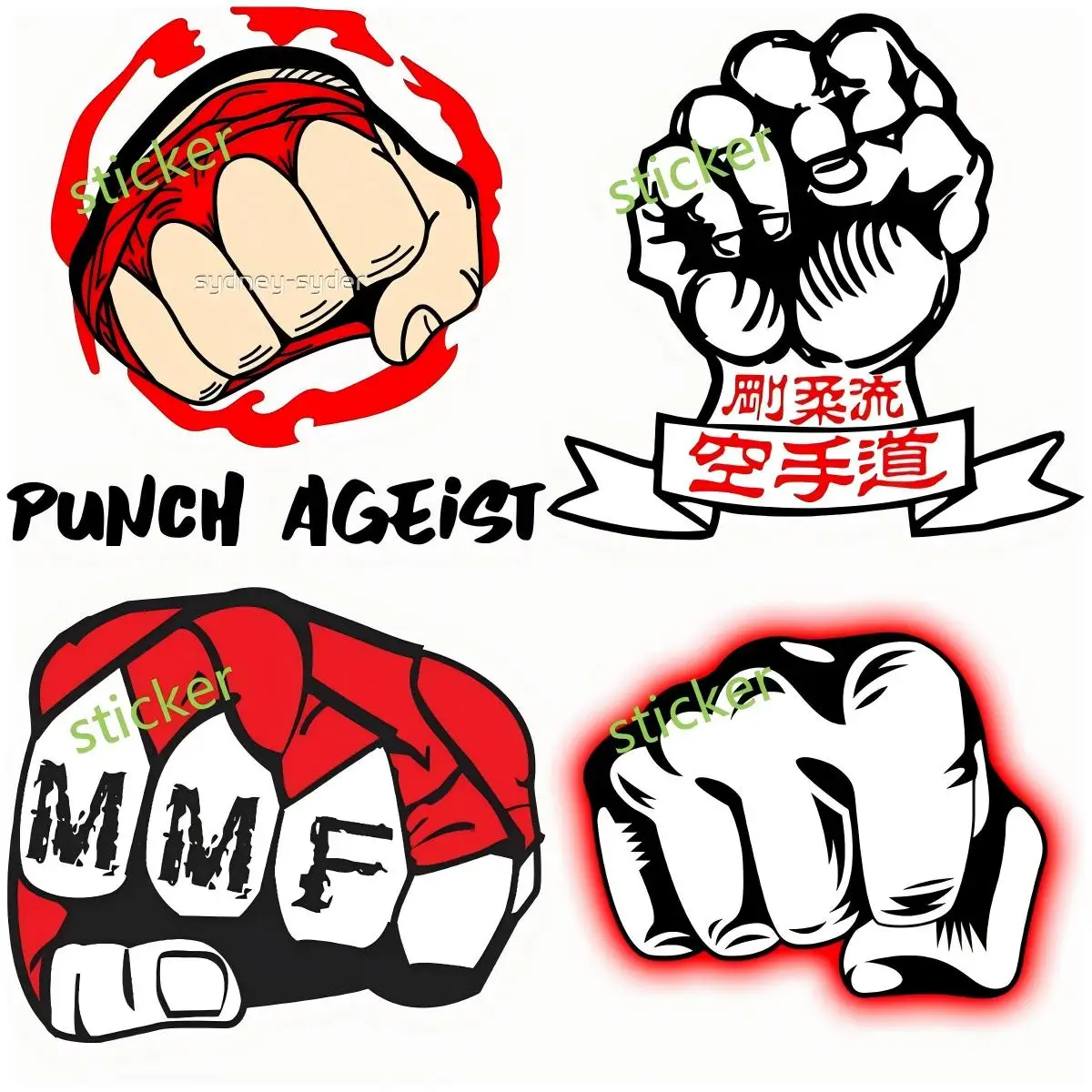 

Personality Car-Stickers Five Finger Deadly Fist Vinyl Cover Scratches Fashion for Window Trunk Bumper Car Accessories