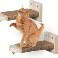 Wooden Cat Wall Steps Climbing Stairs Kitten Ladder With Sisal Rope Scratching Post Scratcher Tree Pet Furniture For Indoor Cats