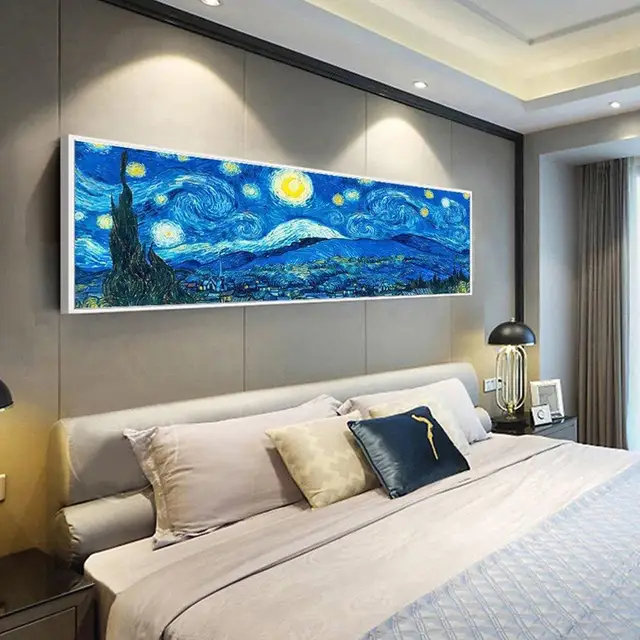 DIY diamentowe malowanie gwiaździste niebo Van Gogha 5D w pełni z okrągłej diamentowej kopuły dekoracyjnej malowanie